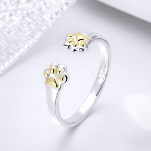 Stříbrné prsten Kočičí Tlapa SCR430 Pandora styl