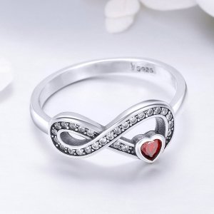 Stříbrné prsten Trvalé Srdce SCR415, Kubická zirkonie, jako Pandora