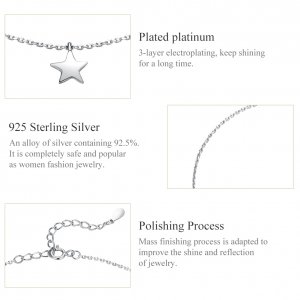 Stříbrné Anklet Hvězdnatý Pandora styl