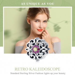 Stříbrné Přívěsek Retro Kaleidoskop SCC1108, Kubická zirkonie, Pandora styl