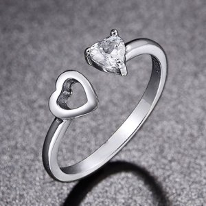Stříbrné prsten Srdce A Duše SCR073, Kubická zirkonie, jako Pandora