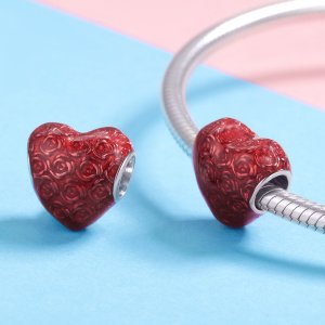 Stříbrné Přívěsek Růžové Srdce SCC1064 jako Pandora