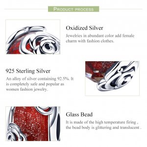 Stříbrné Přívěsek Voňavá Růže SCC1030, Murano sklo, jako Pandora