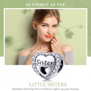 Stříbrné Přívěsek Sestra SCC1141, Kubická zirkonie, Pandora styl