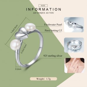 Stříbrné prsten Voňavé Srdce SCR156, Kubická zirkonie, jako Pandora