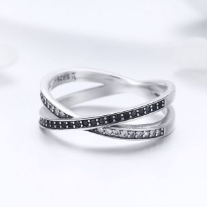 Stříbrné Křížící prsten