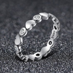 Stříbrné prsten Moje Srdce Je Jasné SCR164, Kubická zirkonie, jako Pandora
