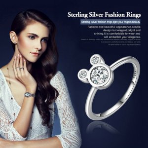 Stříbrné prsten Mickey SCR032, Kubická zirkonie, jako Pandora