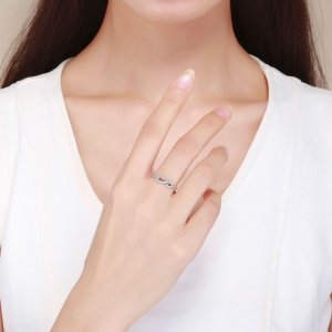 Stříbrné prsten Věčné Srdce SCR414, Kubická zirkonie, jako Pandora