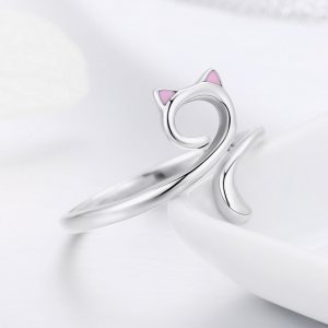 Stříbrné prsten Kočka SCR341 Pandora styl