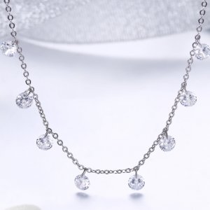 Stříbrné Řetízkový náhrdelník Krása Jednoduchosti SCN299, Kubická zirkonie, jako Pandora