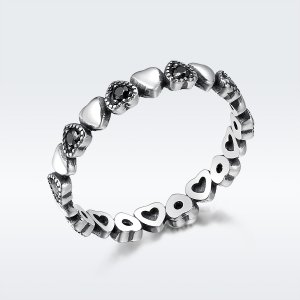 Stříbrné prsten Křížení Srdce SCR140, Kubická zirkonie, jako Pandora