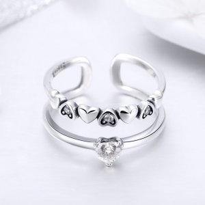 Stříbrné prsten Vynikající Srdce SCR429, Kubická zirkonie, jako Pandora