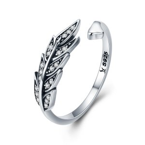 Stříbrné prsten Nádherná Listová SCR313, Kubická zirkonie, jako Pandora
