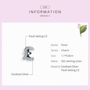 Stříbrné Přívěsek Britská Libra Znamení SCC1269, Kubická zirkonie, Pandora styl