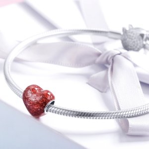 Stříbrné Přívěsek Růžové Srdce SCC1064 jako Pandora