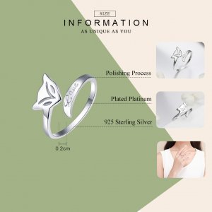 Stříbrné prsten Liška SCR464 Pandora styl