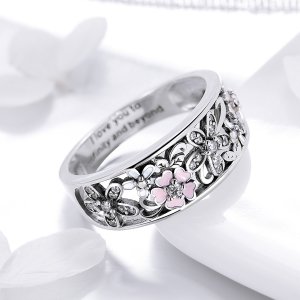 Stříbrné prsten Květinový Tanec SCR390, Kubická zirkonie, jako Pandora