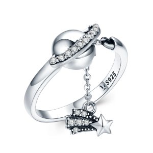 Stříbrné prsten Světlá Galaxie SCR377 Pandora styl