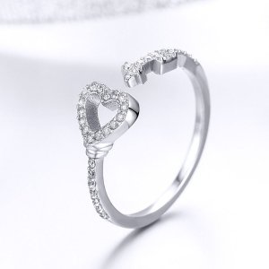 Stříbrné prsten Klíč Srdce SCR502, Kubická zirkonie, jako Pandora