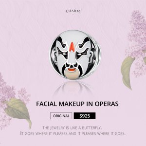 Stříbrné Přívěsek Líčení Obličeje V Operách Beijing SCC1193 jako Pandora