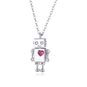 Stříbrné Náhrdelník Robot Lásky SCN388, Kubická zirkonie, jako Pandora