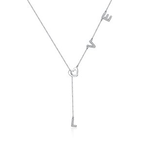 Stříbrné Řetízkový náhrdelník Milující Srdce SCN318, Kubická zirkonie, jako Pandora