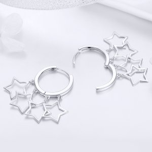 Stříbrné Kruhové Náušnice Hvězdné Nebe SCE481 jako Pandora