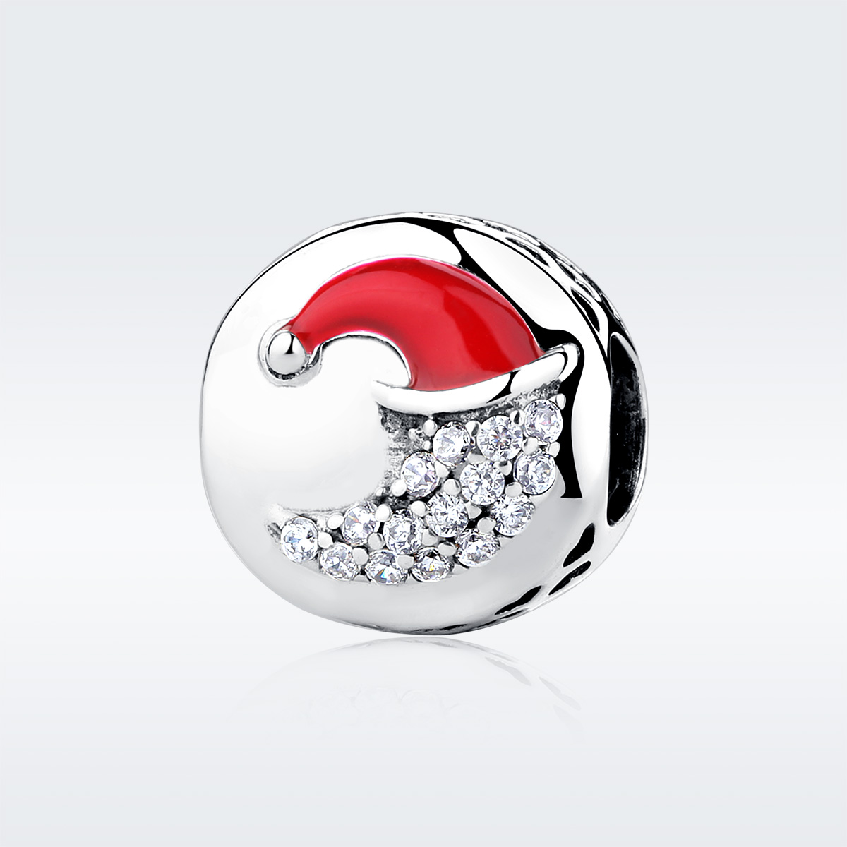 stříbrné přívěsek měsíc s vánočním kloboukem scc067 kubická zirkonie pandora styl