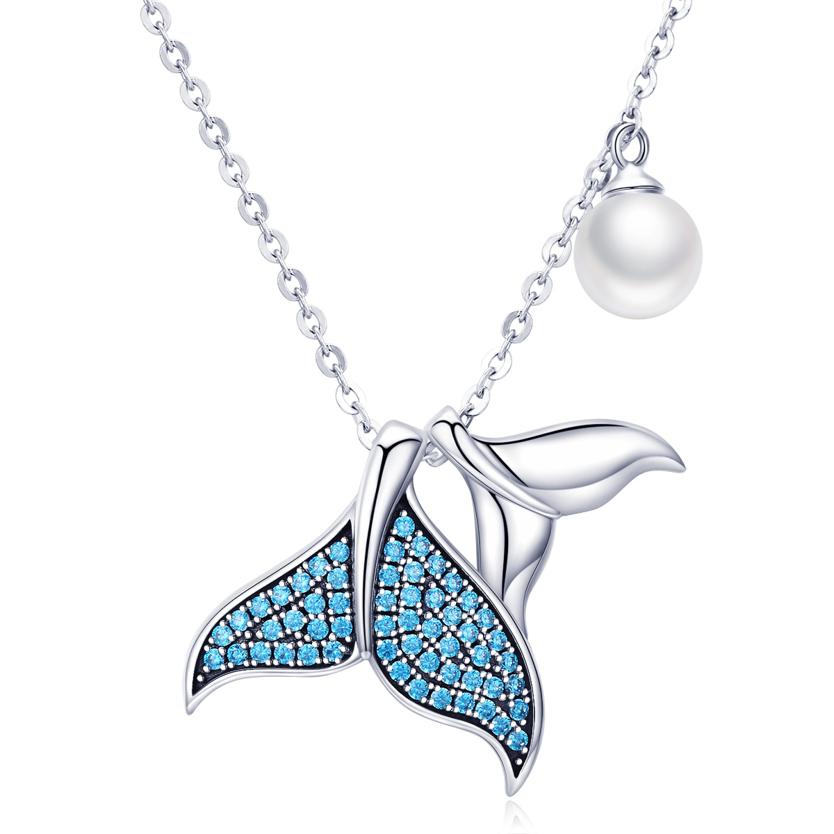 stříbrné náhrdelník slzy z mořské panny scn309 kubická zirkonie jako pandora