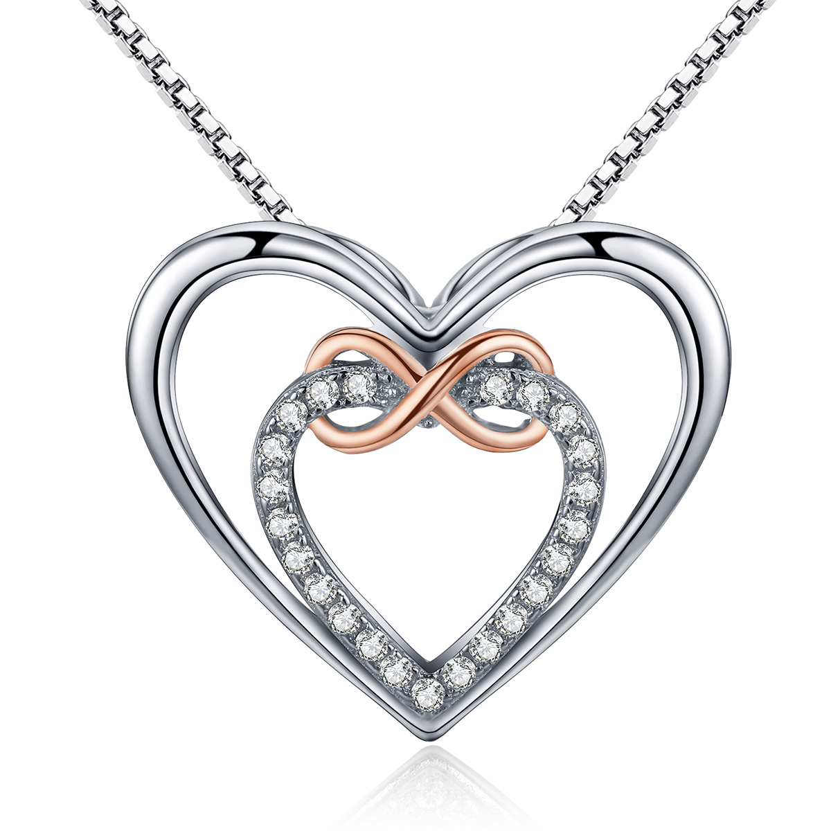stříbrné náhrdelník vynikající srdce scn121 kubická zirkonie jako pandora