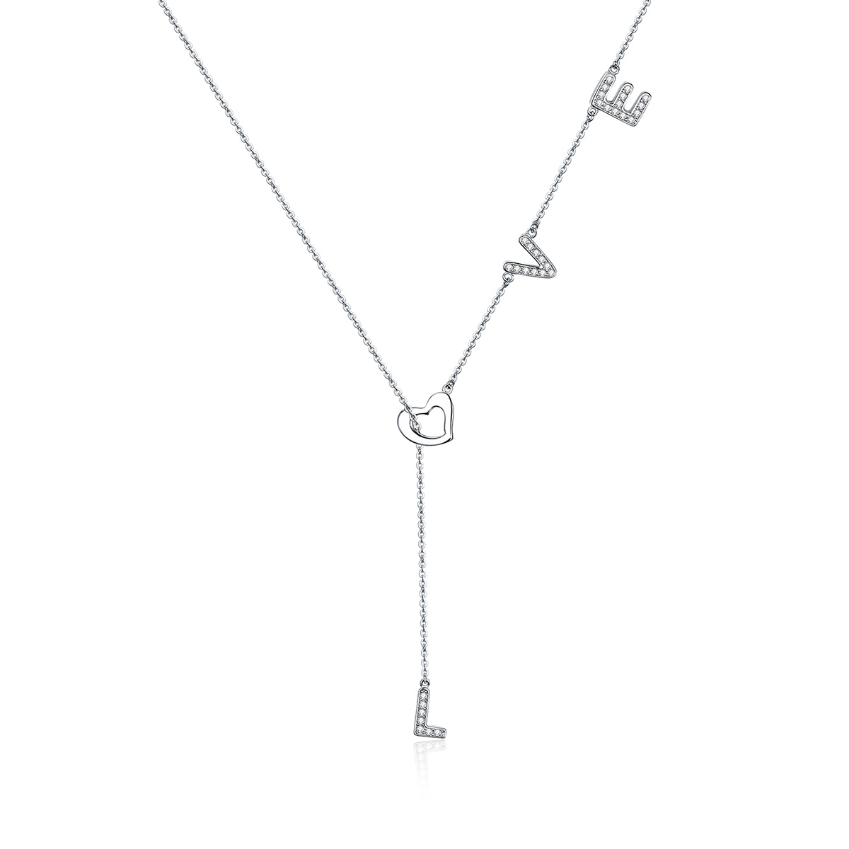 stříbrné řetízkový náhrdelník milující srdce scn318 kubická zirkonie jako pandora