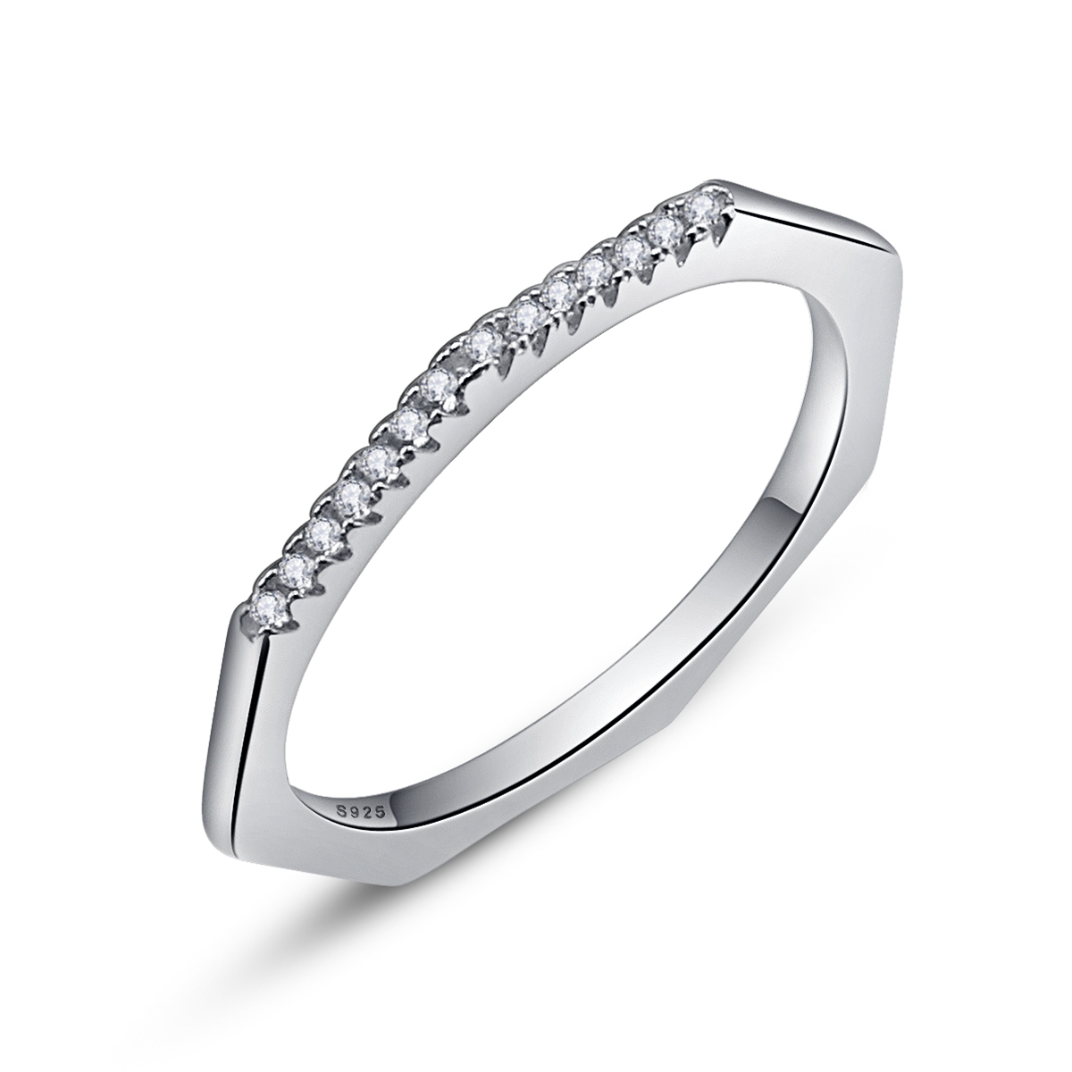 stříbrné prsten geometrie scr045 kubická zirkonie jako pandora