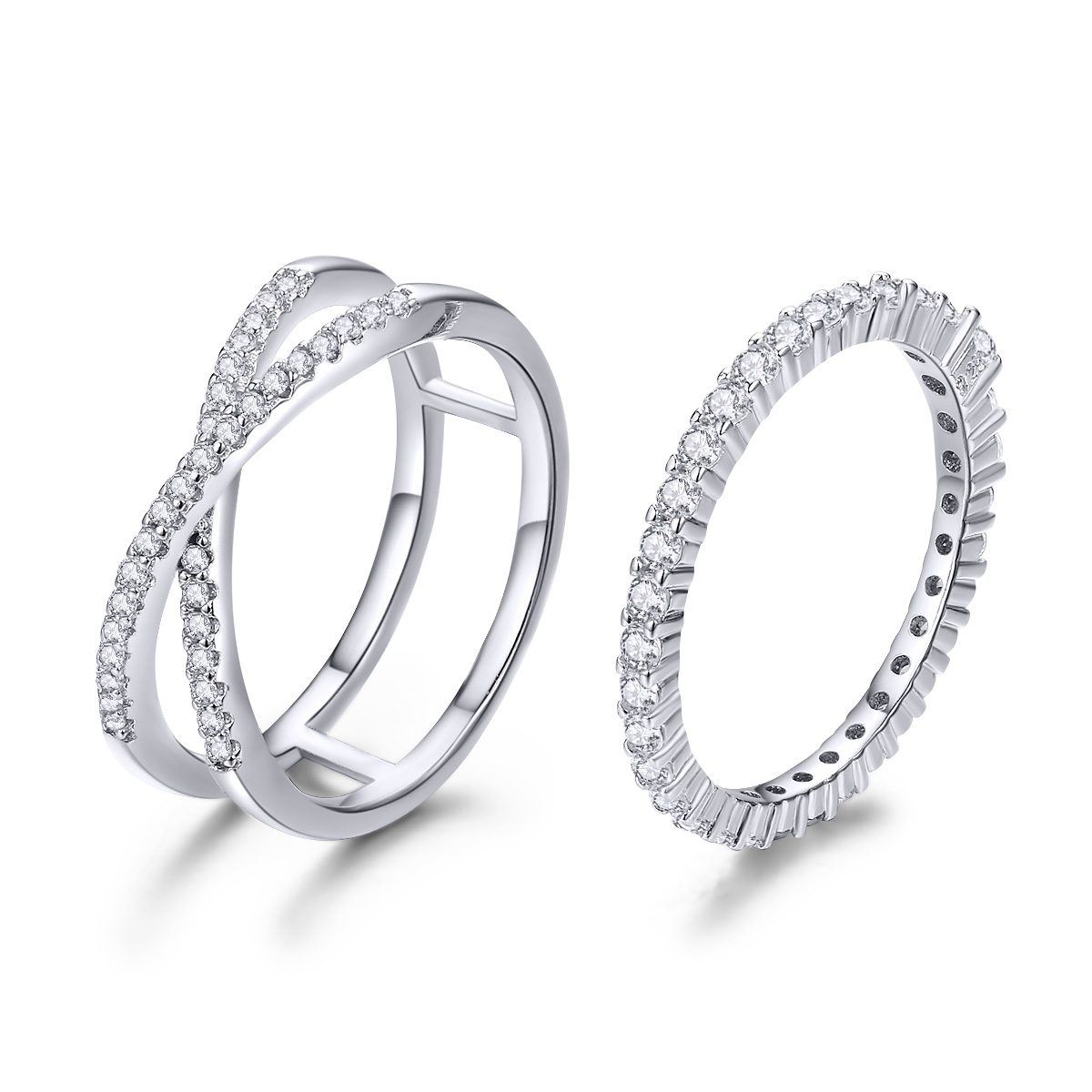 stříbrné prsten jednoduché sady prstenů scr463 kubická zirkonie jako pandora