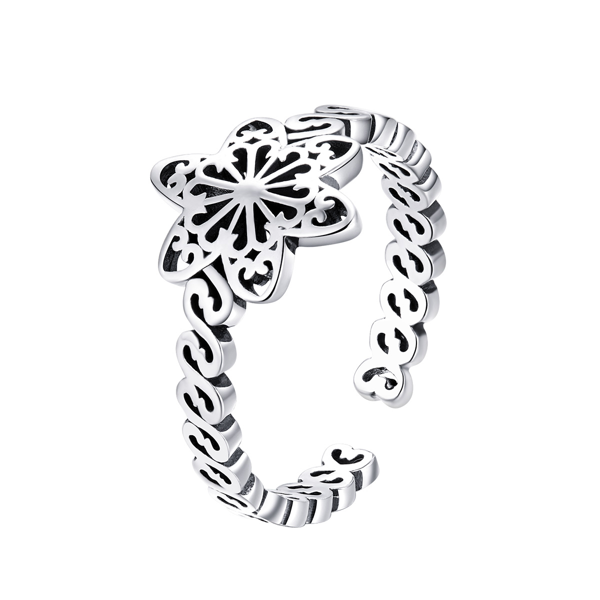 stříbrné prsten sněhová vločka scr482 pandora styl