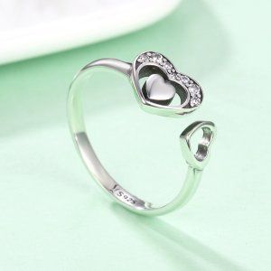 Stříbrné prsten Srdce A Duše SCR168, Kubická zirkonie, jako Pandora