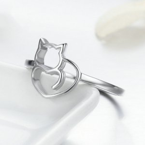 Stříbrné prsten Naughty Kitten SCR104 Pandora styl