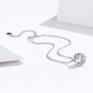 Stříbrné Řetízkový náramek Jednoduchý SCB157, Kubická zirkonie, Pandora styl