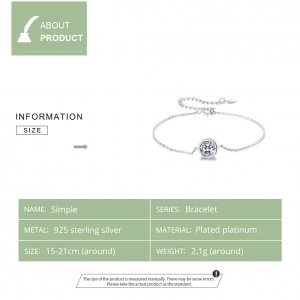 Stříbrné Řetízkový náramek Jednoduchý SCB157, Kubická zirkonie, Pandora styl
