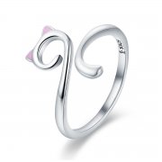 Stříbrné prsten Kočka SCR341 Pandora styl