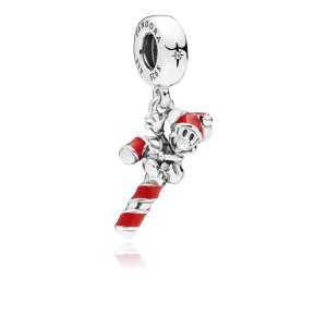 Visací Přívěsek PANDORA Disney, Santa Mickey's Candy Cane - 797500EN09 (obrázek pro) Visací Přívěsek PANDORA Disney, Santa Mickey's Candy Cane - 797500EN09