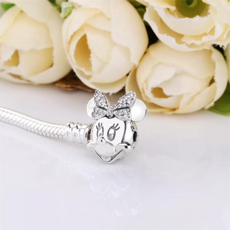 (obrázek pro) Náramek PANDORA Disney, Minnie třpytivý portrét - 597770CZ - Zobrazit 2