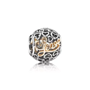 Přívěsek PANDORA milostné poselství, sterlingové stříbro, 14kt zlato - 791425 (obrázek pro) Přívěsek PANDORA milostné poselství, sterlingové stříbro, 14kt zlato - 791425