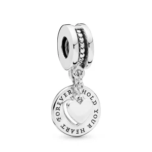 Visací Přívěsek PANDORA Držte své srdce Split - 798115 (obrázek pro) Visací Přívěsek PANDORA Držte své srdce Split - 798115