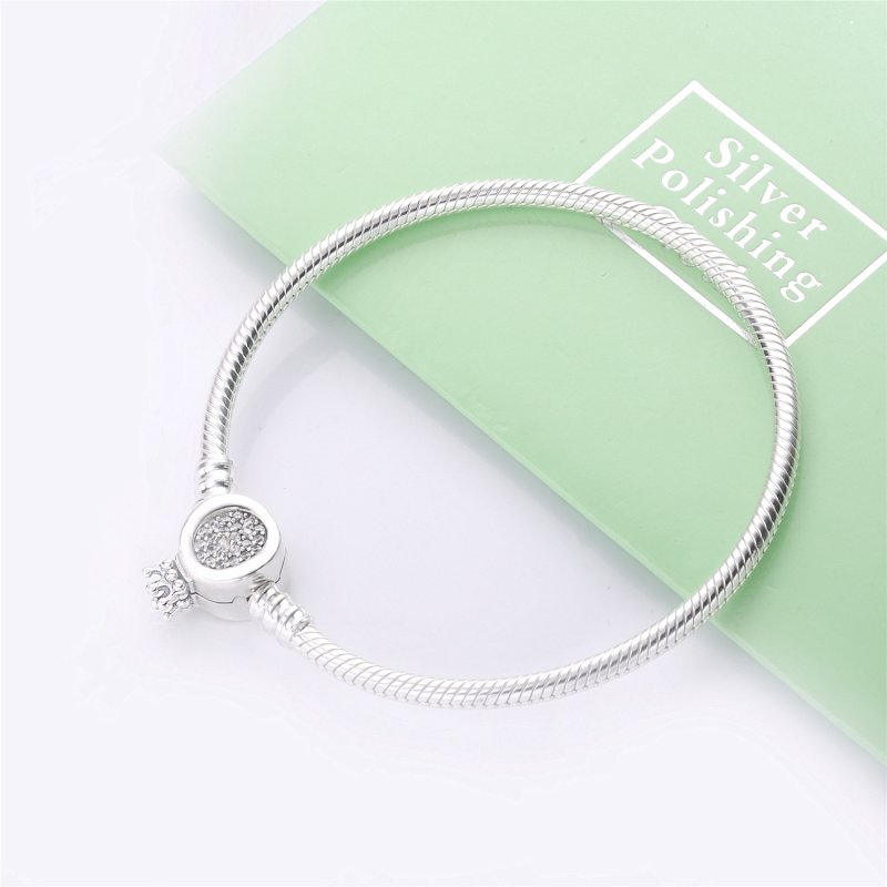 (obrázek pro) Hadovitý řetízkový náramek Pandora Moments s O s korunkou - 598286CZ - Zobrazit 2