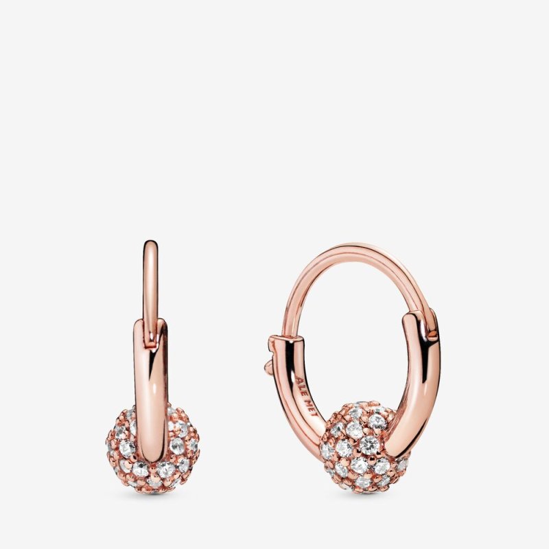 (obrázek pro) Kruhové náušnice PANDORA Pavé kuličky - 288294CZ