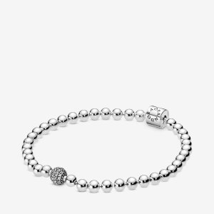 (obrázek pro) Náramek PANDORA Kuličky a pavé - 598342CZ