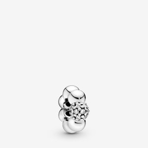 (obrázek pro) Oddělovací přívěsek PANDORA Leštěné kuličky a pavé - 798310CZ