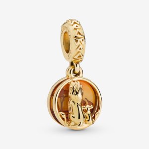 (obrázek pro) Visací přívěsek PANDORA Shine Disney, Simba & Mufasa Sunset 768262ENMX