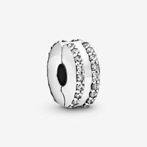 Pandora Klipsový přívěsek Dvě pavé linie 798422C01 (obrázek pro) Pandora Klipsový přívěsek Dvě pavé linie 798422C01